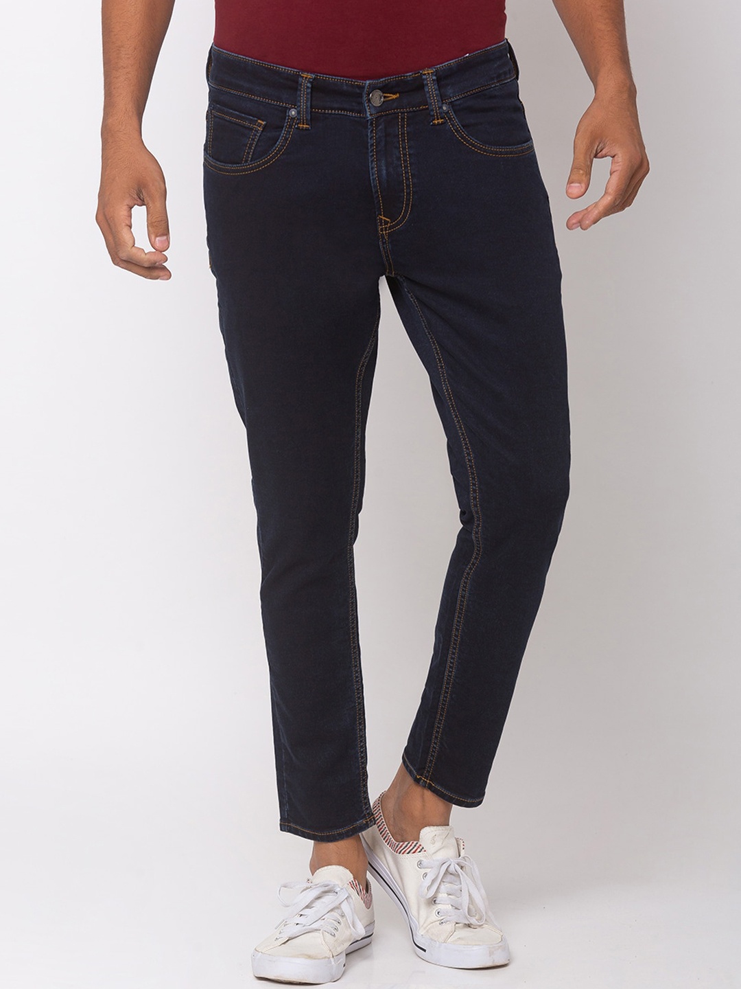 SPYKAR Men Blue Tapered Fit Low-Rise Clean Look Jeans