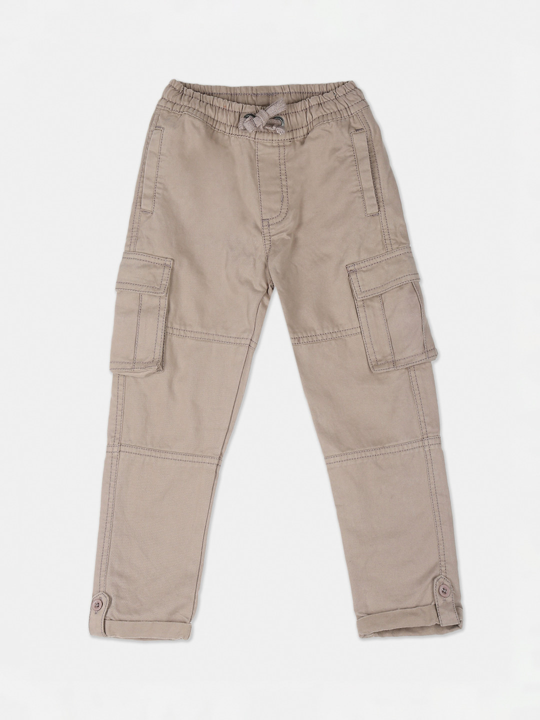 Cherokee Boys Taupe Regular Fit Solid Cargos
Cherokee Boys Taupe Regular Fit Solid Cargos