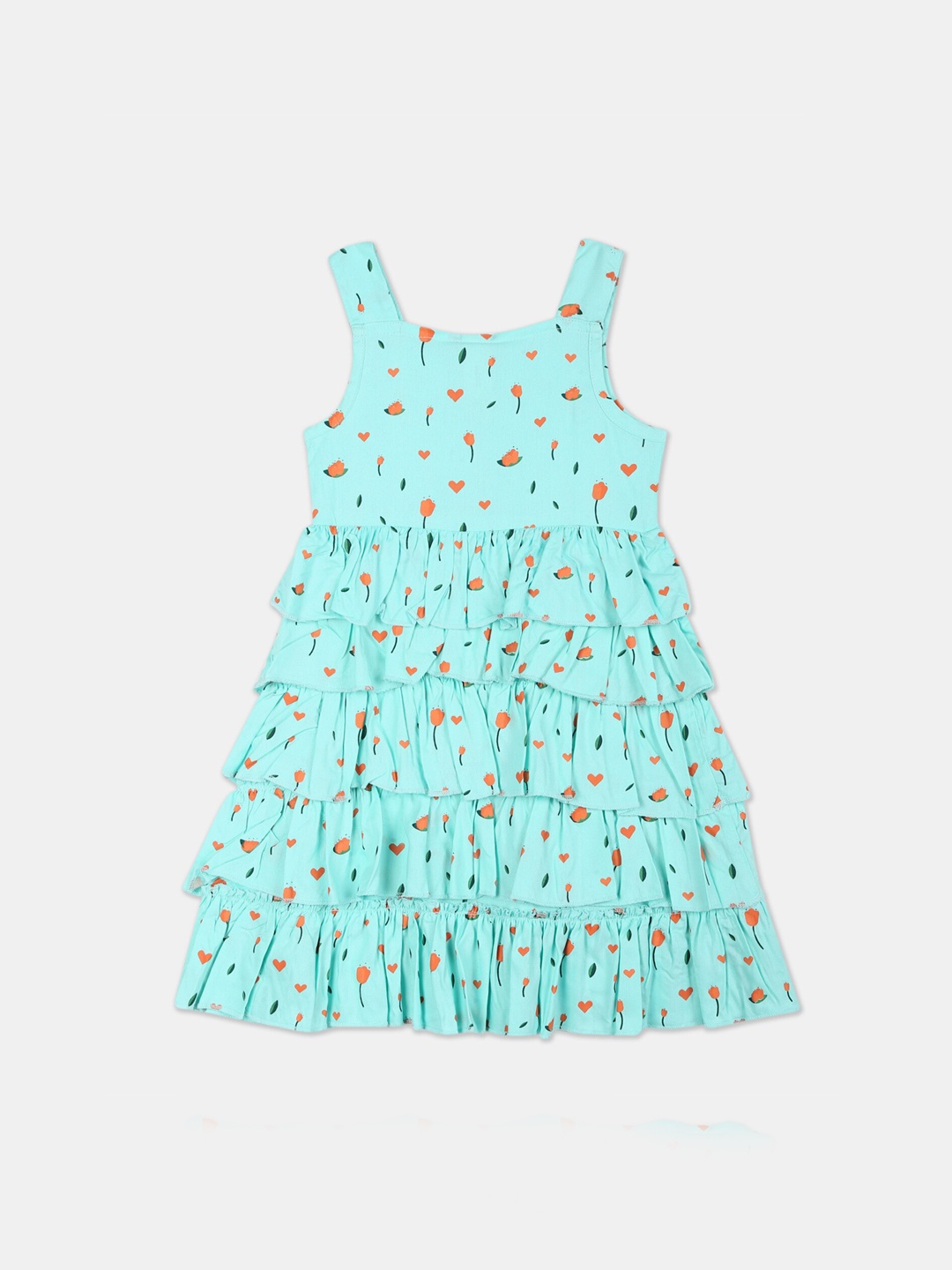 Cherokee Girls Blue Printed A-Line Dress