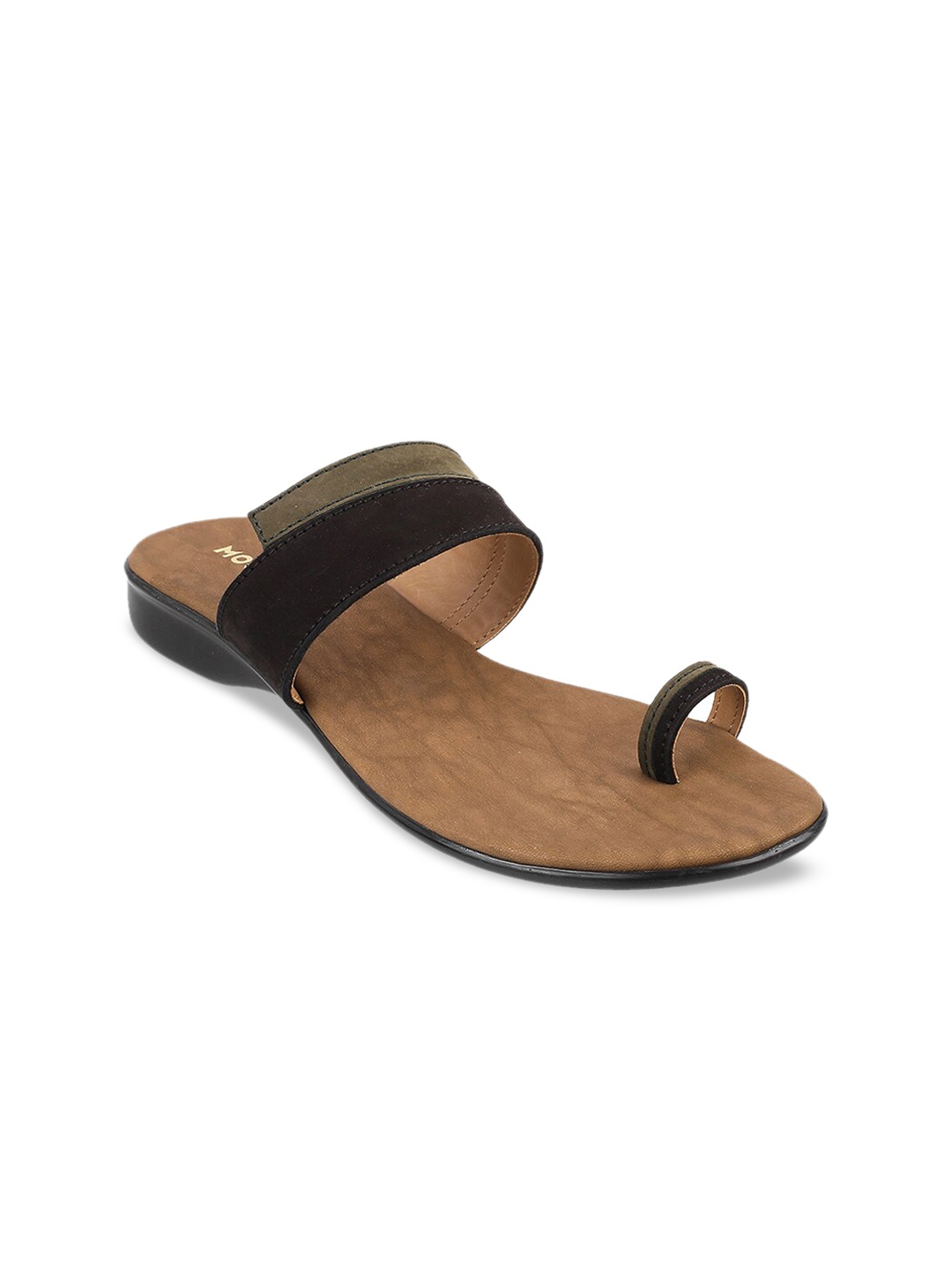 Mochi Women Black Striped Comfort Heels