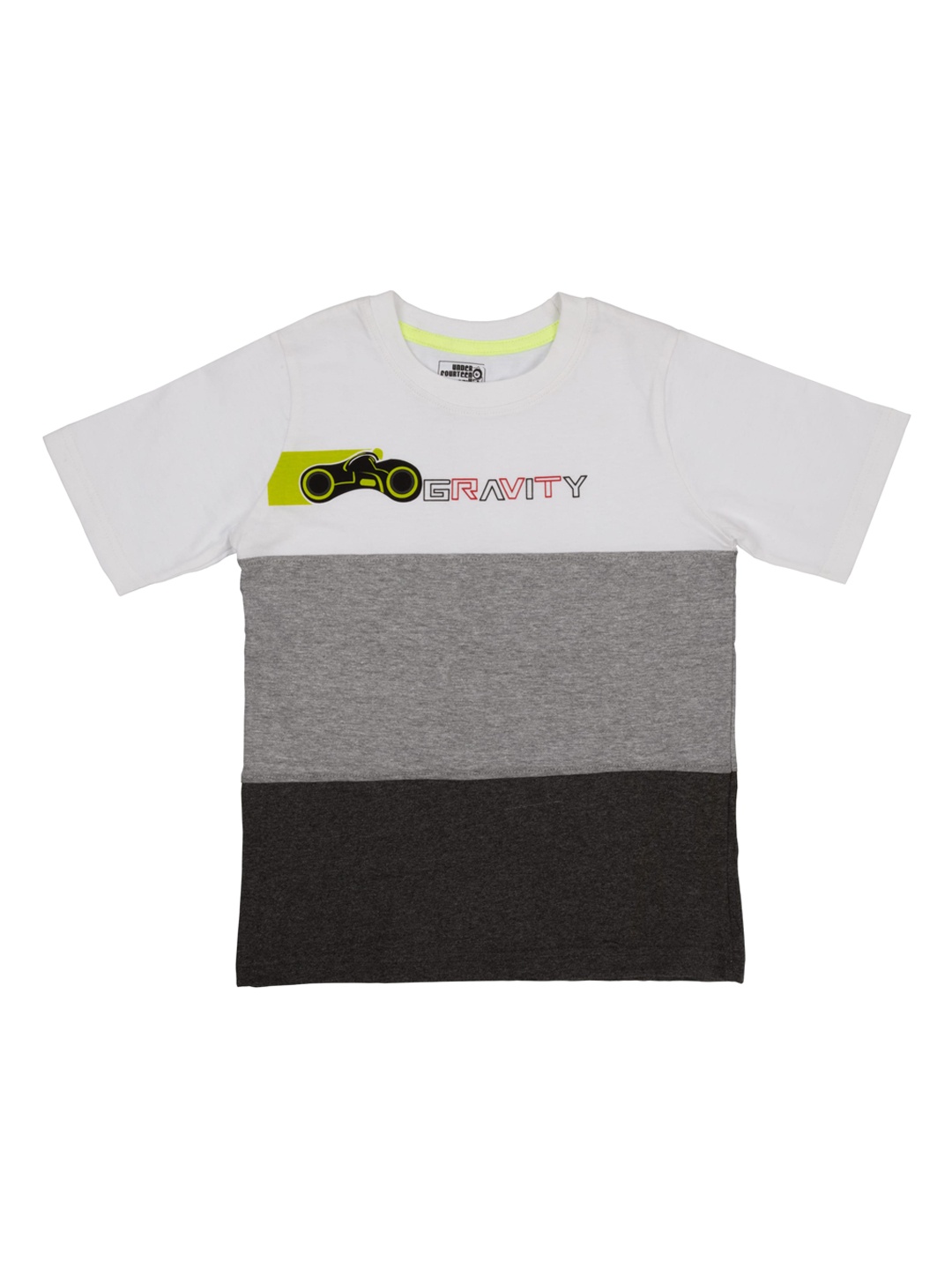 UNDER FOURTEEN ONLY Boys Grey Solid Round Neck T-shirt