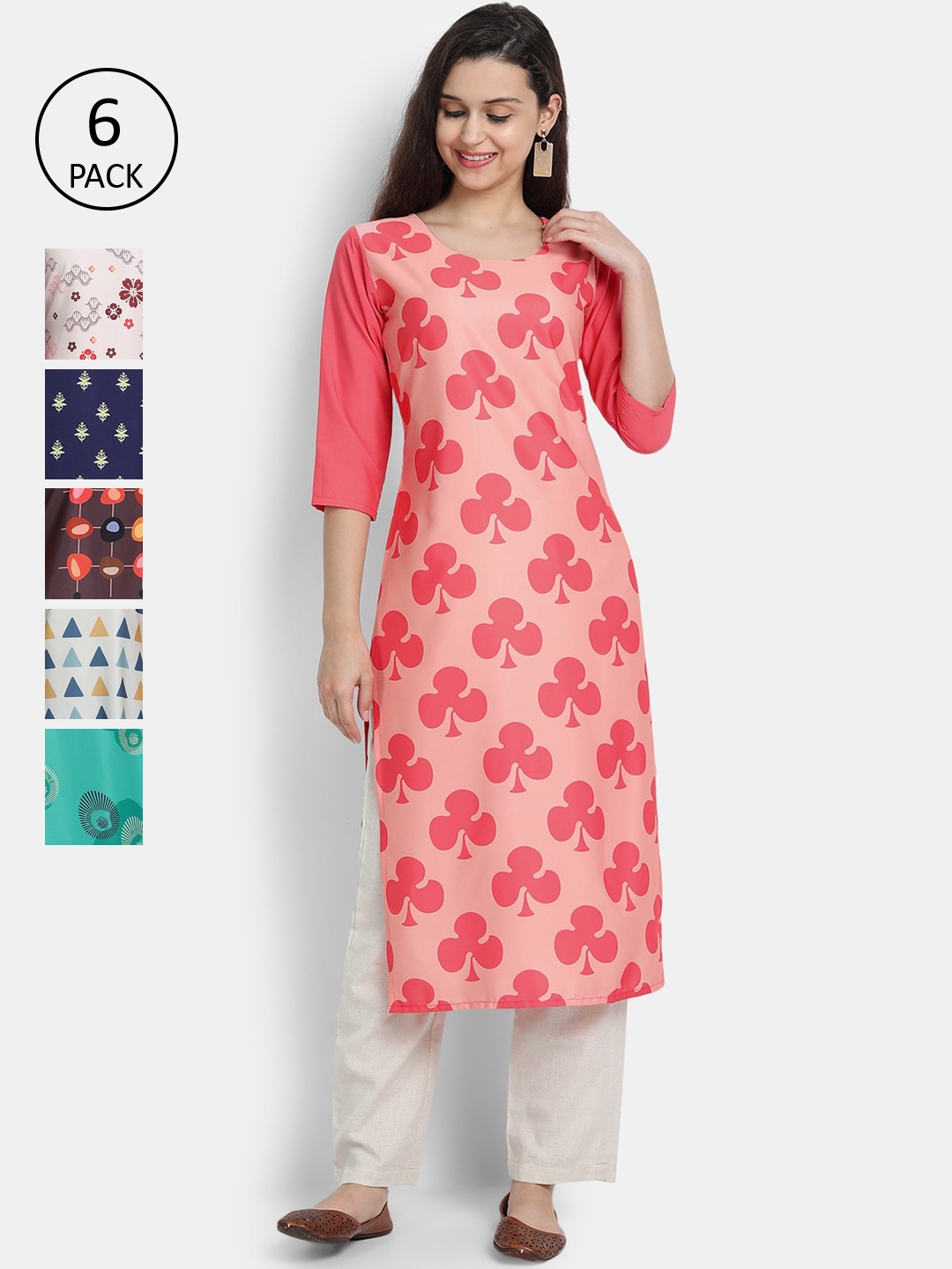 7Threads Women Multicoloured Floral Printed Crepe Kurta, Multi