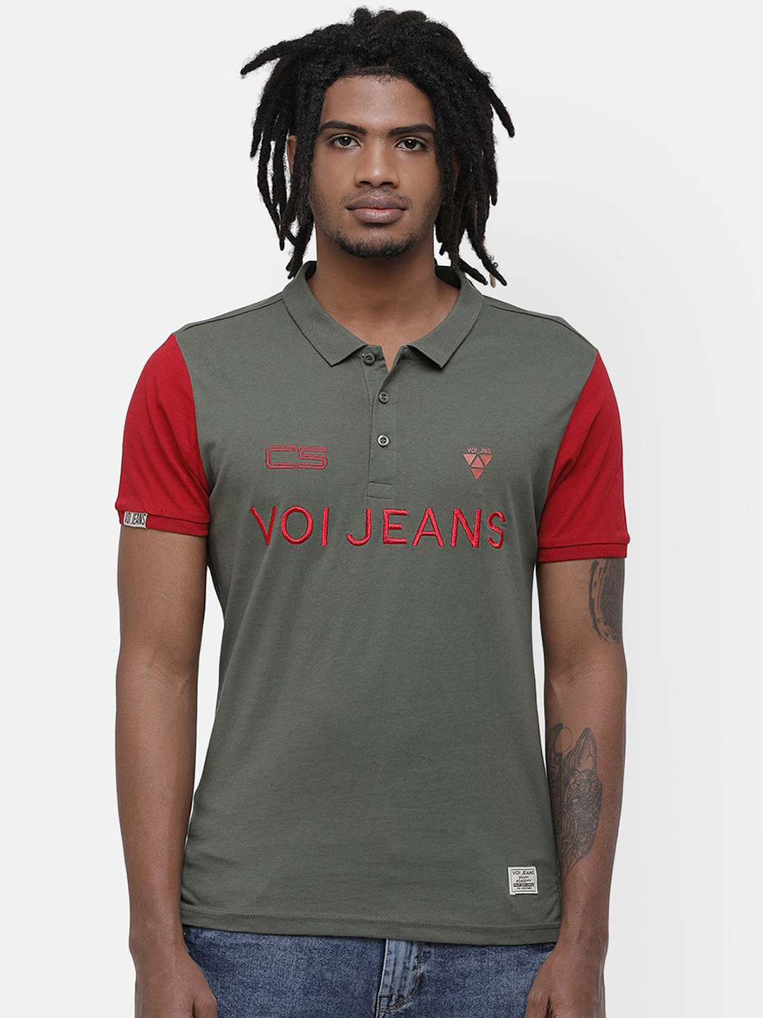 Voi Jeans Men Olive Green Brand Logo Print Polo Collar T-shirt
Voi Jeans Men Olive Green Brand Logo Print Polo Collar T-shirt