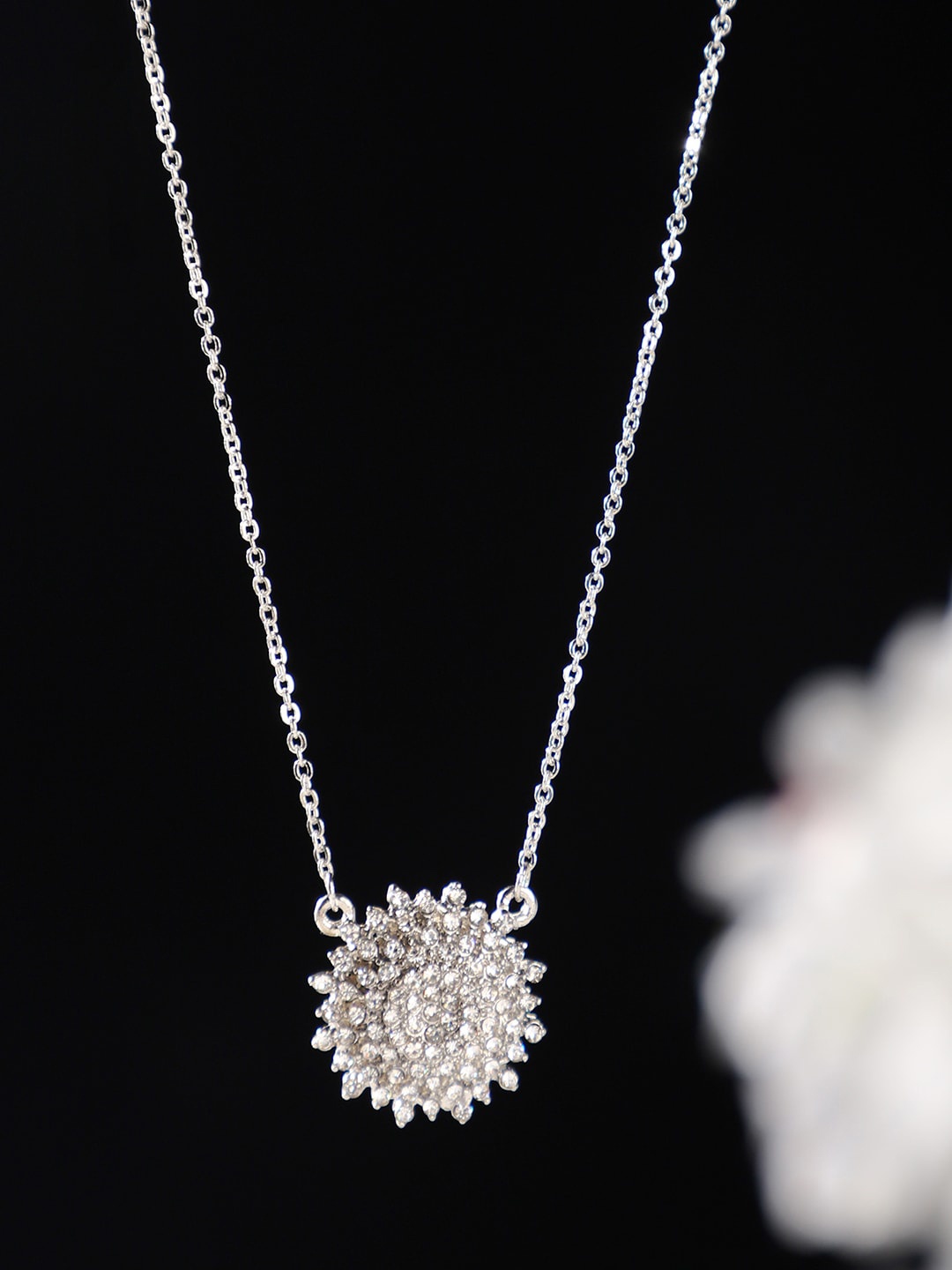 Anikas Creation Designer Silver Plated Light Weight Small Stylish Pendant Alloy Chain
Anikas Creation Designer Silver Plated Light Weight Small Stylish Pendant Alloy Chain
