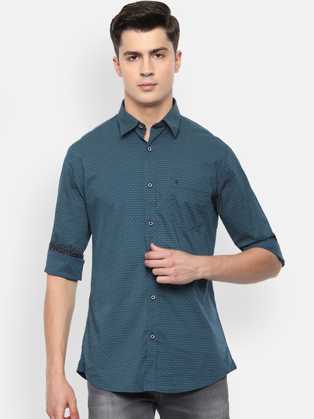 Van Heusen Sport Men Blue Regular Fit Printed Casual Shirt