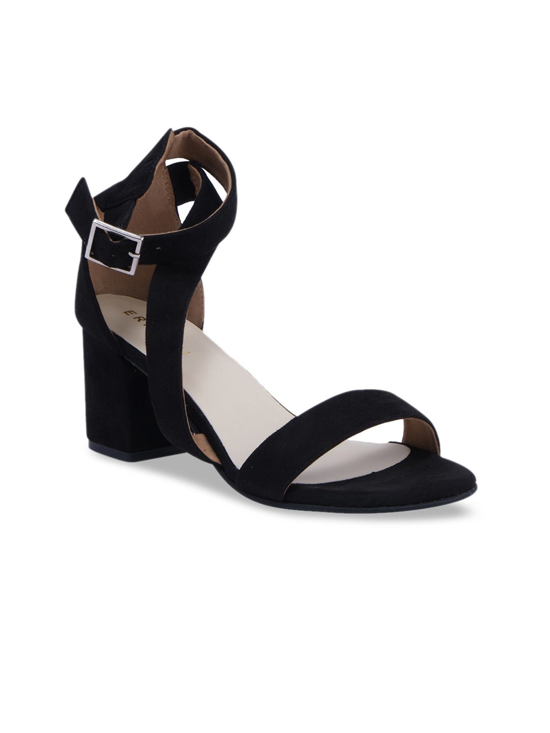 ERIDANI Women Black Solid Block Heels