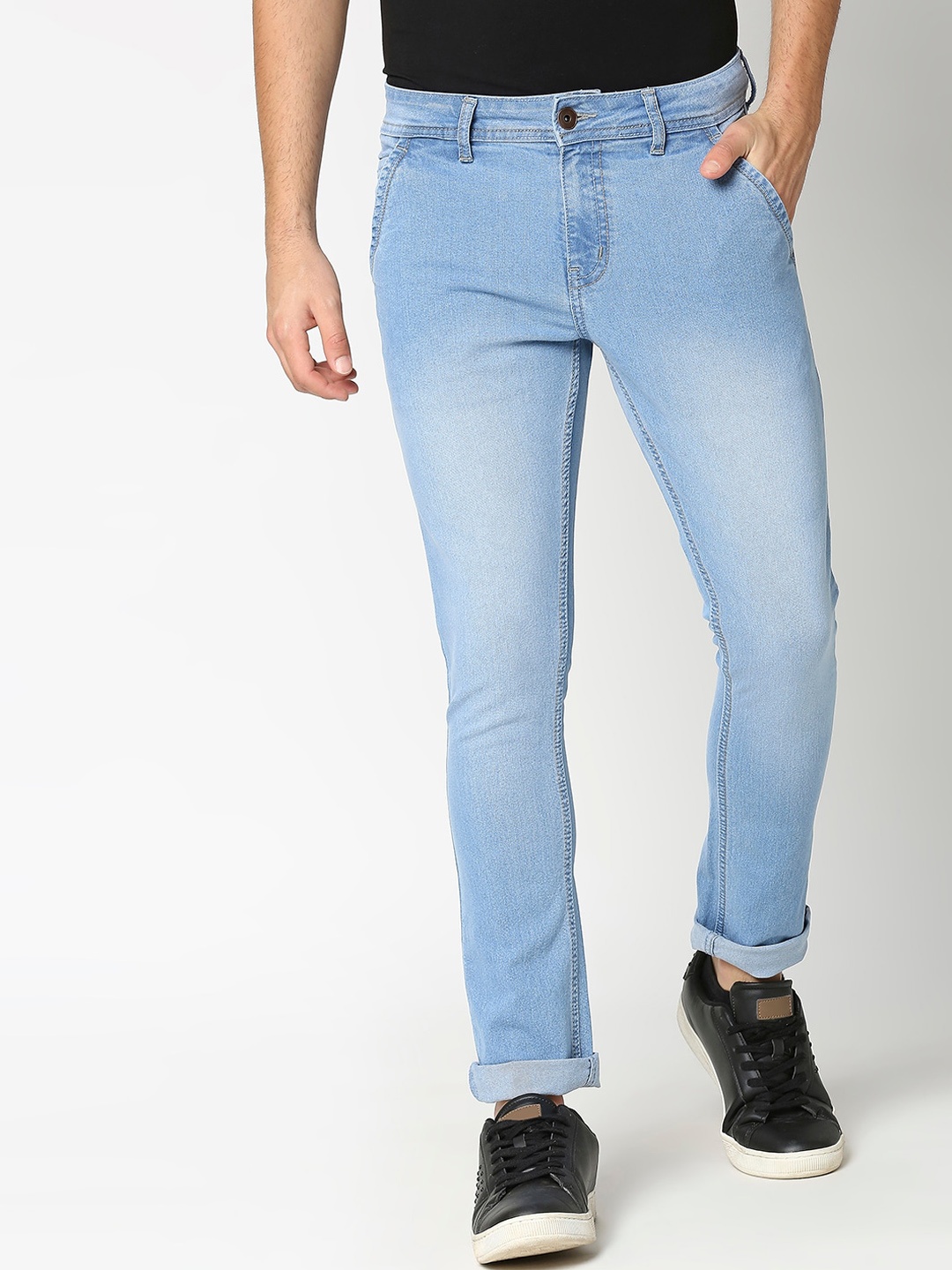 High Star Men Blue Slim Fit Mid-Rise Stretchable Clean Look Jeans