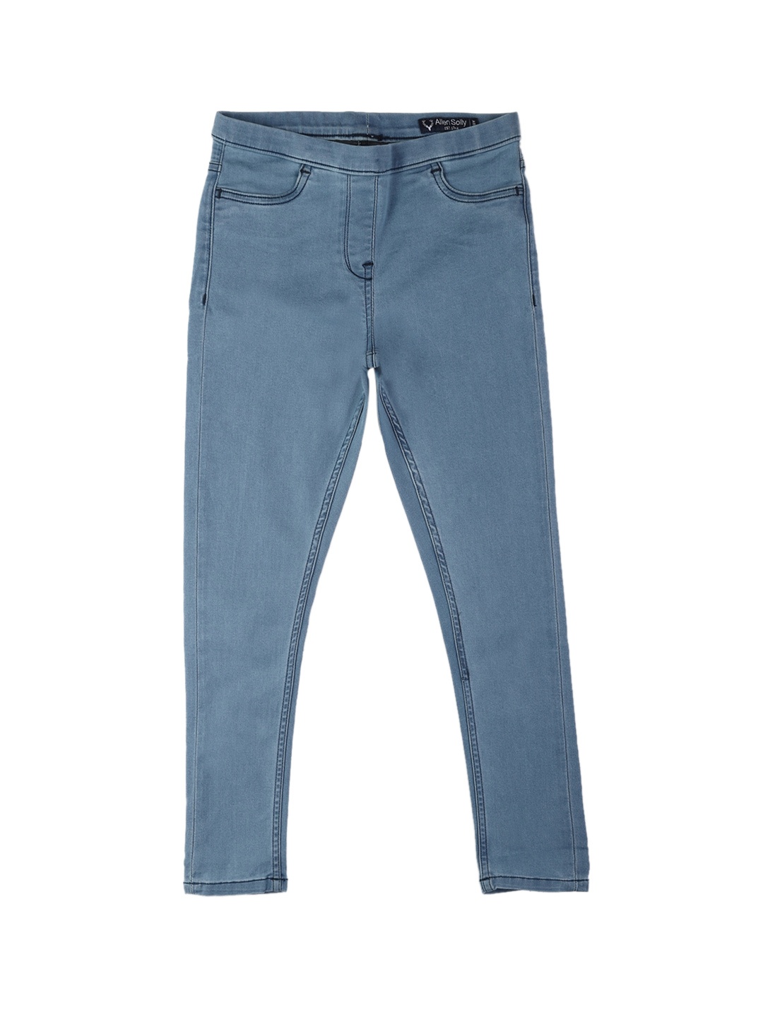 Allen Solly Junior Girls Blue Mid-Rise Clean Look Stretchable Jeans