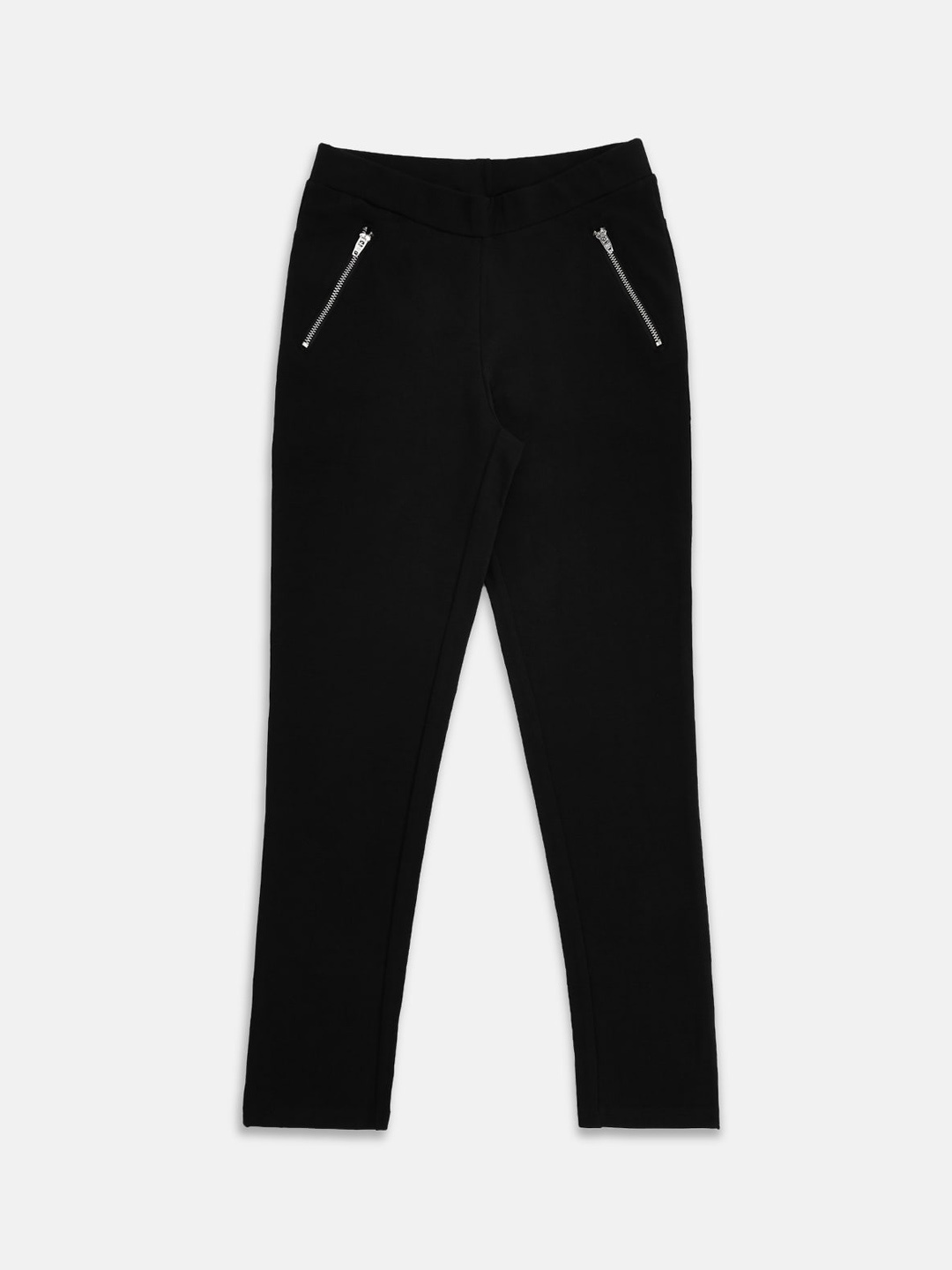 Pantaloons Junior Girls Black Solid Treggings