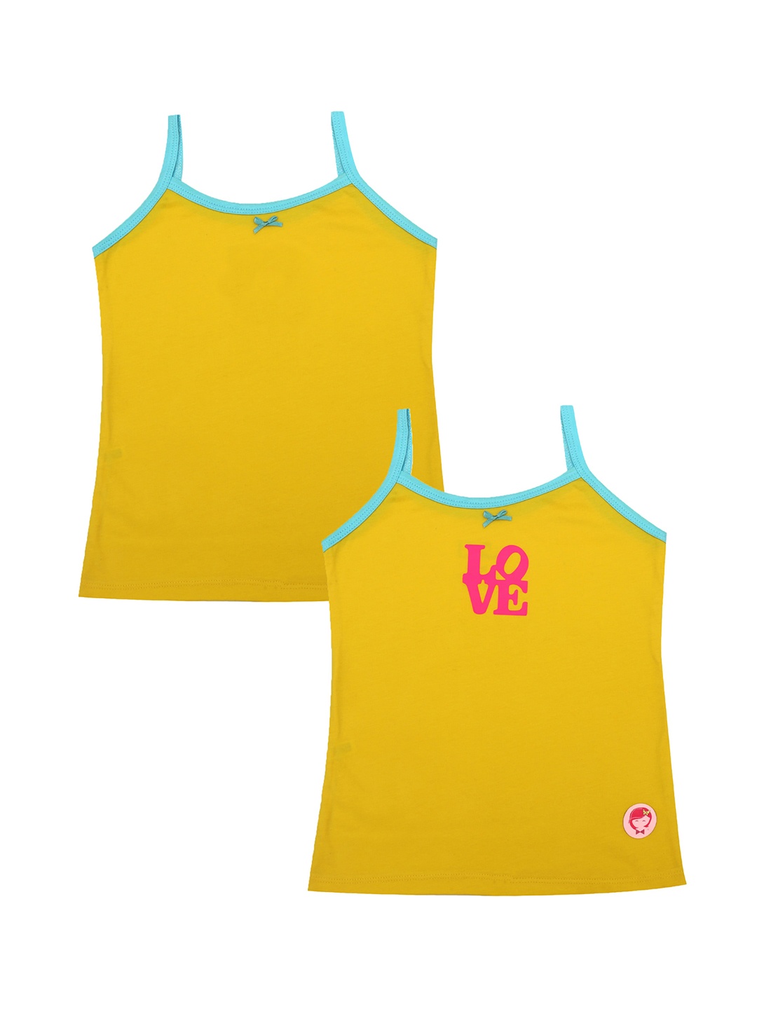 DChica Girls Pack Of 2 Yellow Solid Camisole