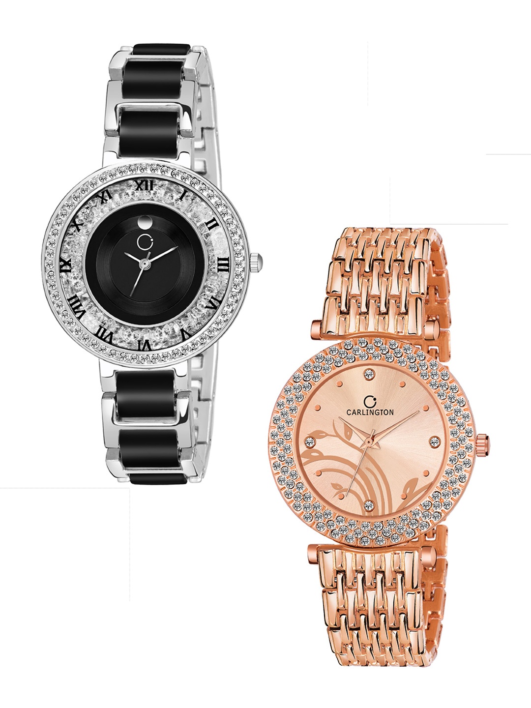 CARLINGTON Women Combo of 2 Multicoloured Analogue Watch, Multi