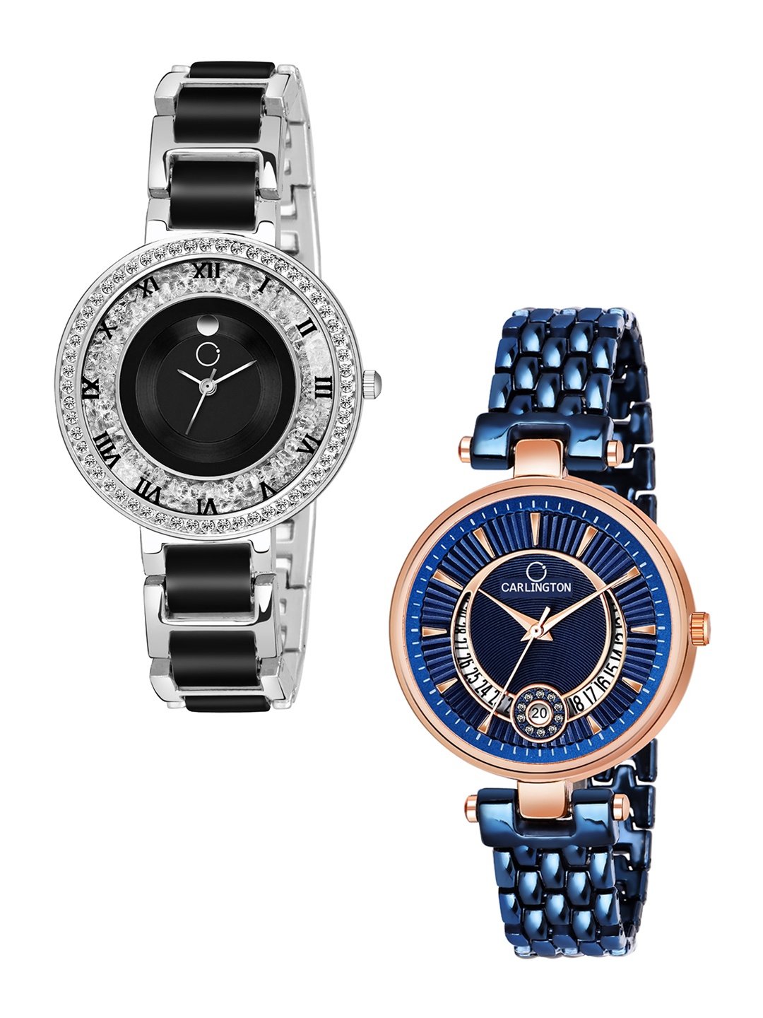 CARLINGTON Set of 2 Women Black & Blue Analogue Watch Combo Mova SteelBlack and Bella Blue
CARLINGTON Set of 2 Women Black & Blue Analogue Watch Combo Mova SteelBlack and Bella Blue