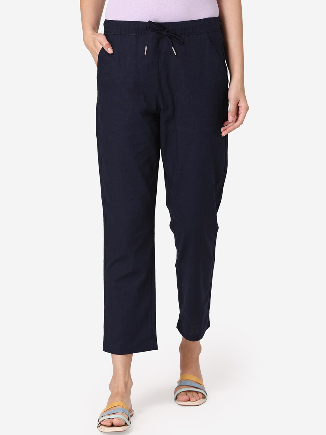 Mode by Red Tape Women Navy Blue Smart Straight Fit Solid Cropped Peg Trousers
Mode by Red Tape Women Navy Blue Smart Straight Fit Solid Cropped Peg Trousers