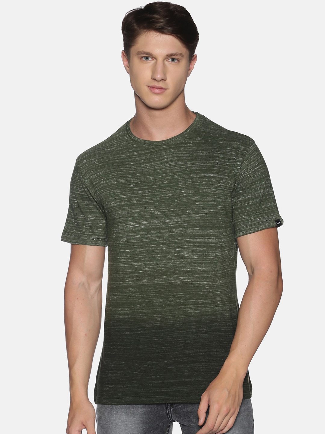 UrGear Men Green Tie & Die Colorblocked Round Neck T-shirt