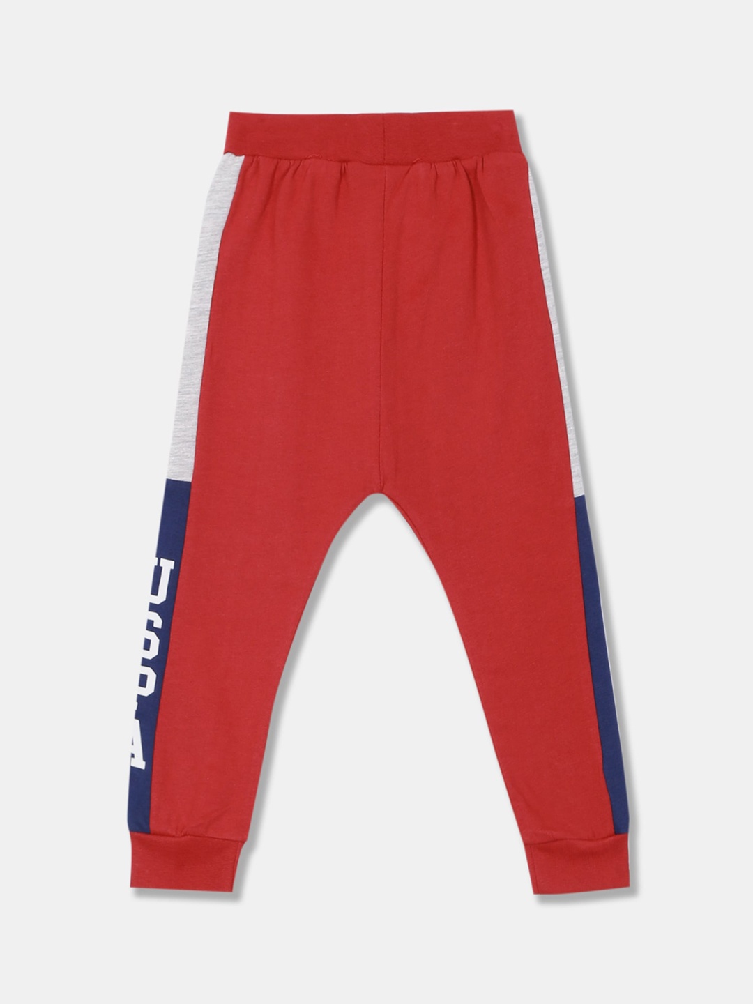 U.S. Polo Assn. Kids Boys Red Solid Straight-Fit Joggers