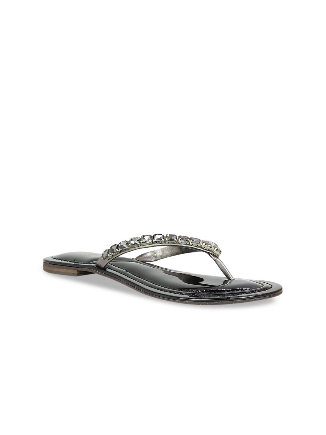 Inc 5 Women Grey Embellished Open Toe Flats
