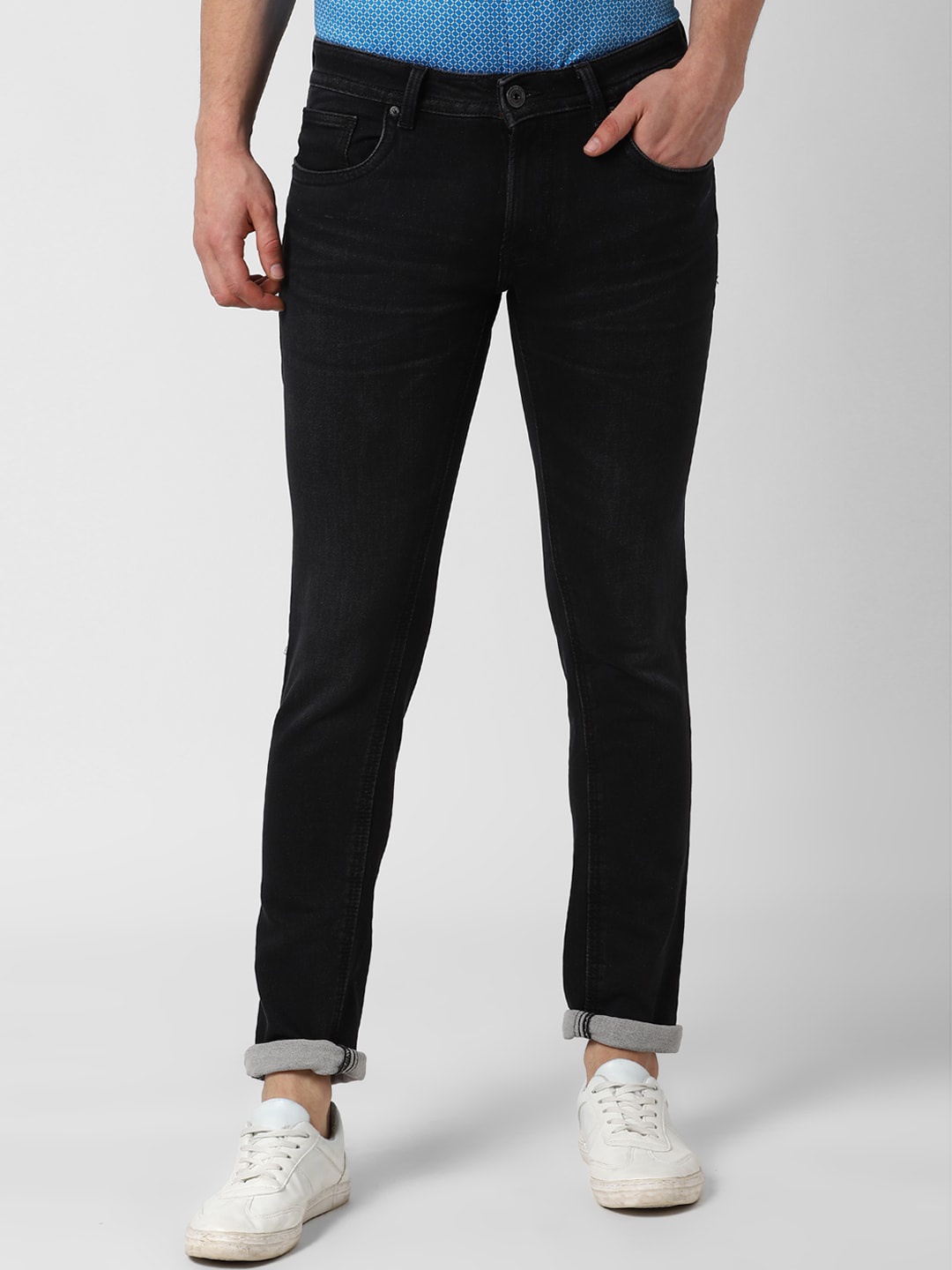 Peter England Casuals Men Black Skinny Fit Mid-Rise Clean Look Jeans