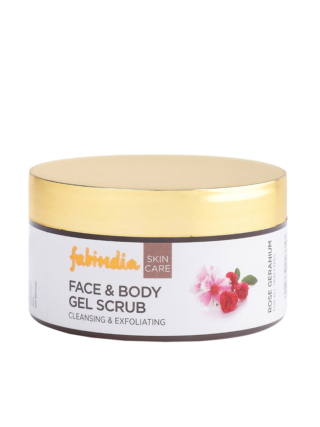 Fabindia Rose Geranium Face and Body Gel Scrub, Pink