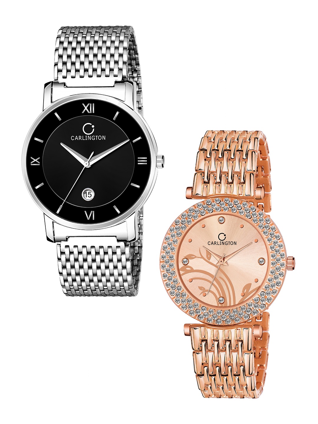 CARLINGTON Unisex Set Of 2 Multicoloured Analogue Watches G02 Mesh & 105 Rose Gold, Multi
CARLINGTON Unisex Set Of 2 Multicoloured Analogue Watches G02 Mesh & 105 Rose Gold, Multi