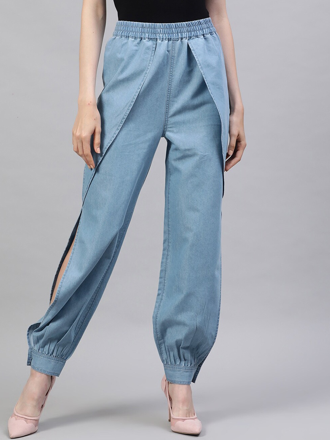 STREET 9 Women Blue Regular Fit Solid Joggers