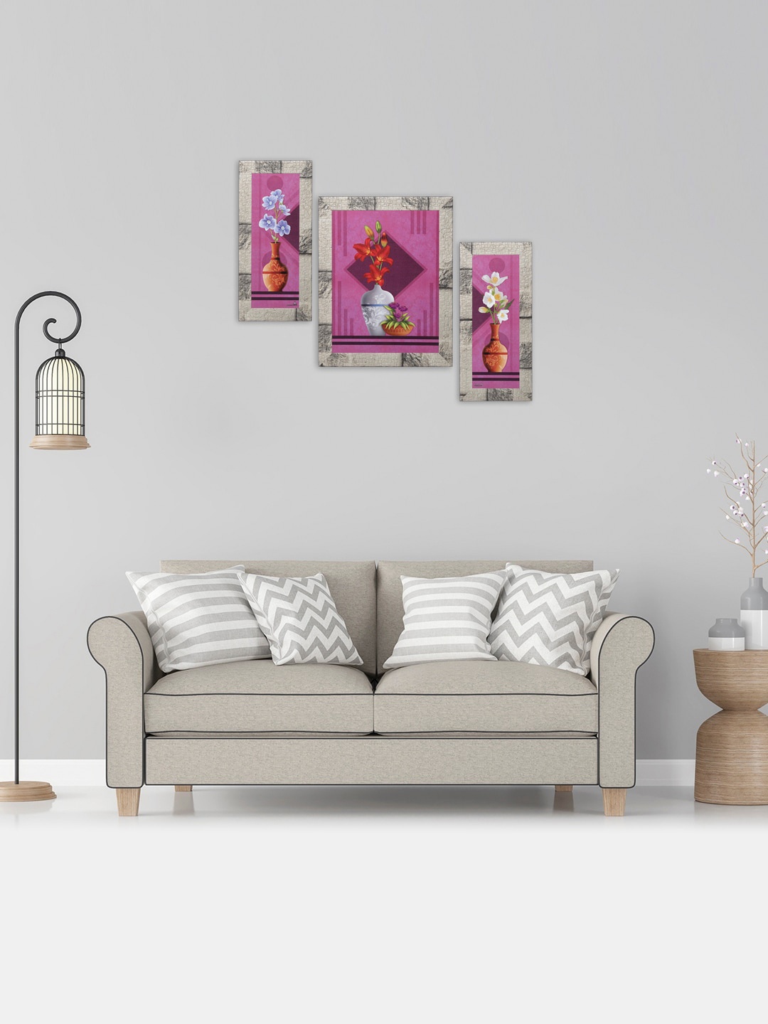 Indianara Set of 3 Pink & Rust Orange Flowers in Vases Framed Wall Paintings without Glass
Indianara Set of 3 Pink & Rust Orange Flowers in Vases Framed Wall Paintings without Glass