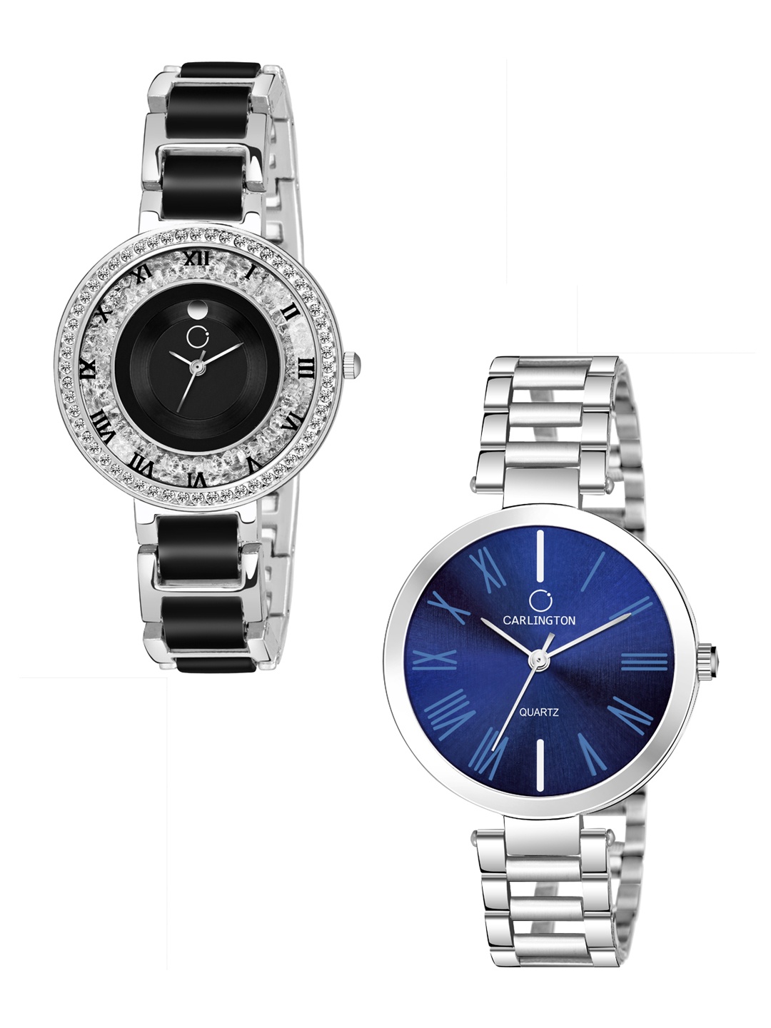 CARLINGTON Unisex Set Of 2 Multicoloured Analogue Watches 112 Blue & Mova, Multi