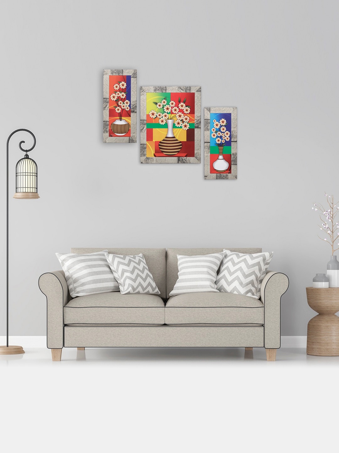 Indianara Set of 3 Multicoloured Flowers in Vases Framed Wall Paintings without Glass, Multi
Indianara Set of 3 Multicoloured Flowers in Vases Framed Wall Paintings without Glass, Multi