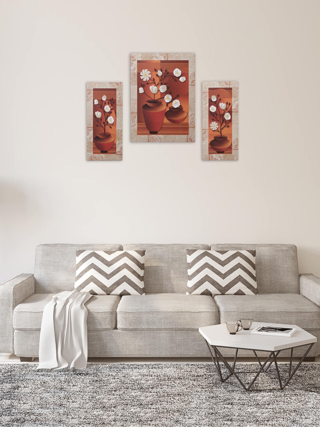 Indianara Set of 3 Rust Brown & White Flowers in Vases Framed Wall Paintings without Glass
Indianara Set of 3 Rust Brown & White Flowers in Vases Framed Wall Paintings without Glass