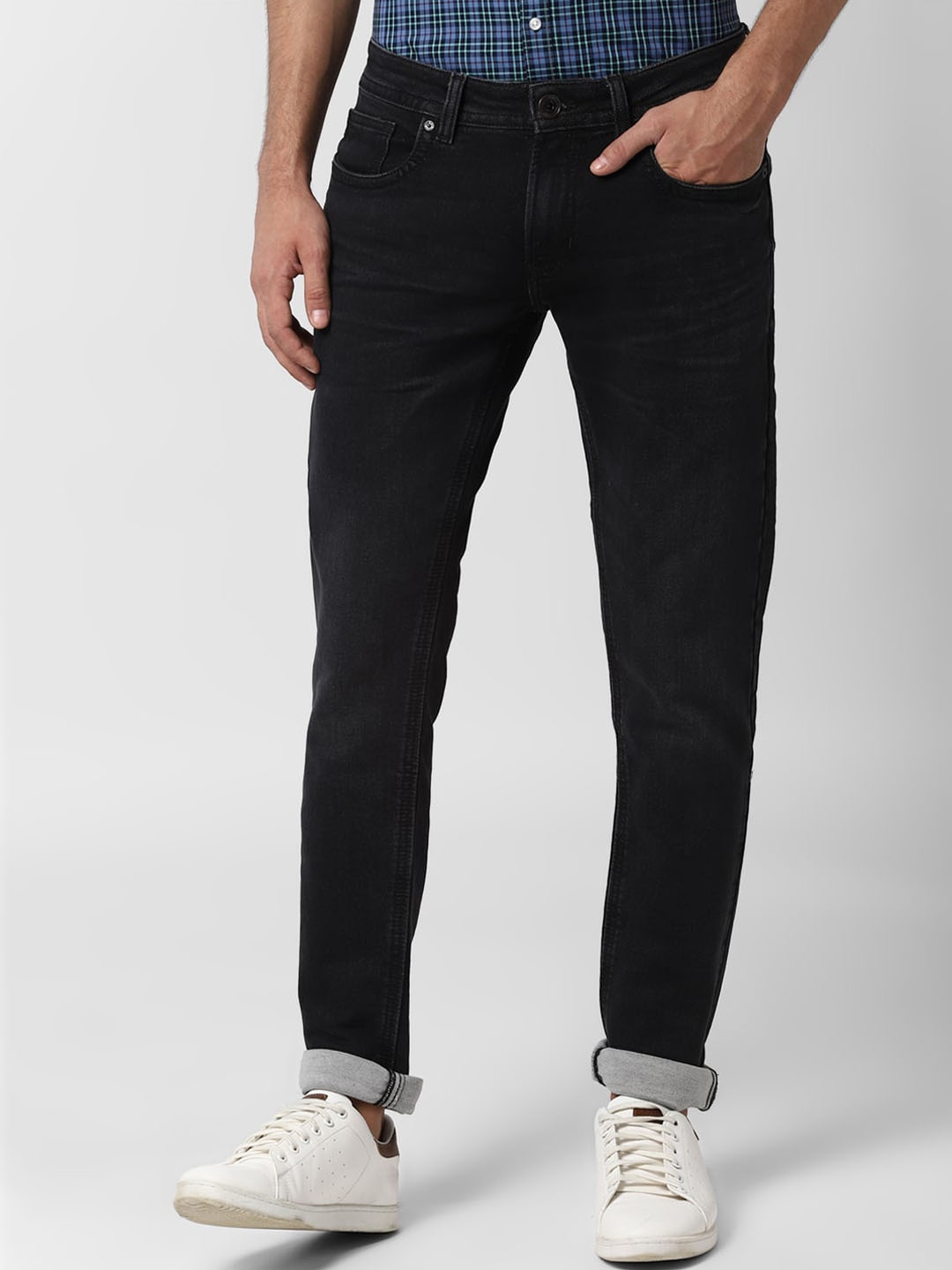 Peter England Casuals Men Black Skinny Fit Mid-Rise Clean Look Jeans