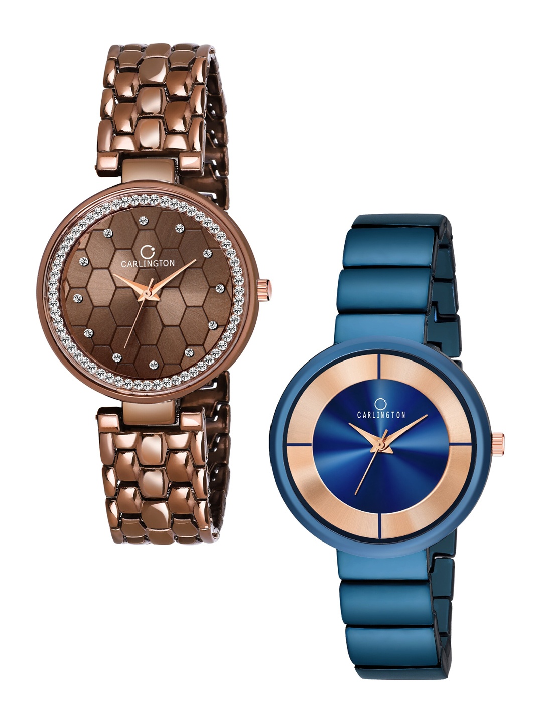 CARLINGTON Women Brown & Blue Analogue Watch