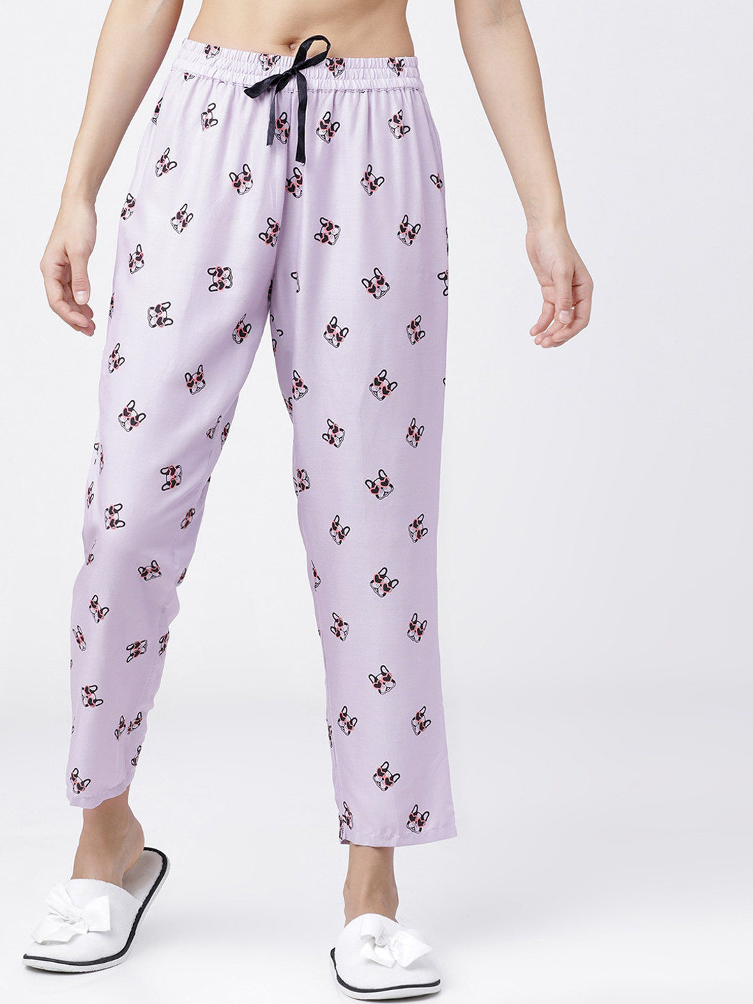 Tokyo Talkies Women Lavender & Black Printed Lounge Pants
Tokyo Talkies Women Lavender & Black Printed Lounge Pants
