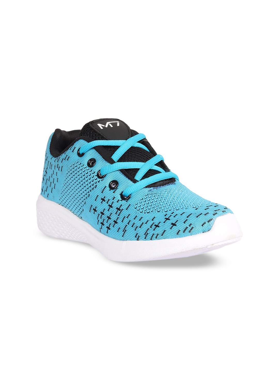 M7 by Metronaut Women Turquoise Blue & Black Woven Design Sneakers