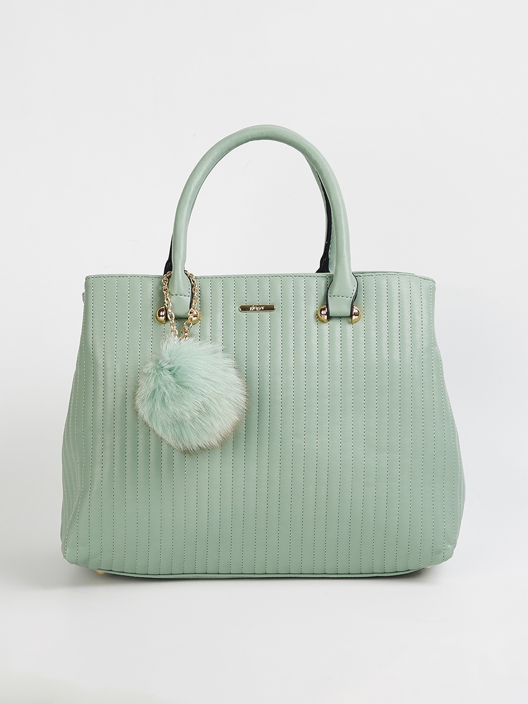 Ginger by Lifestyle Green Textured Structured Handheld Bag