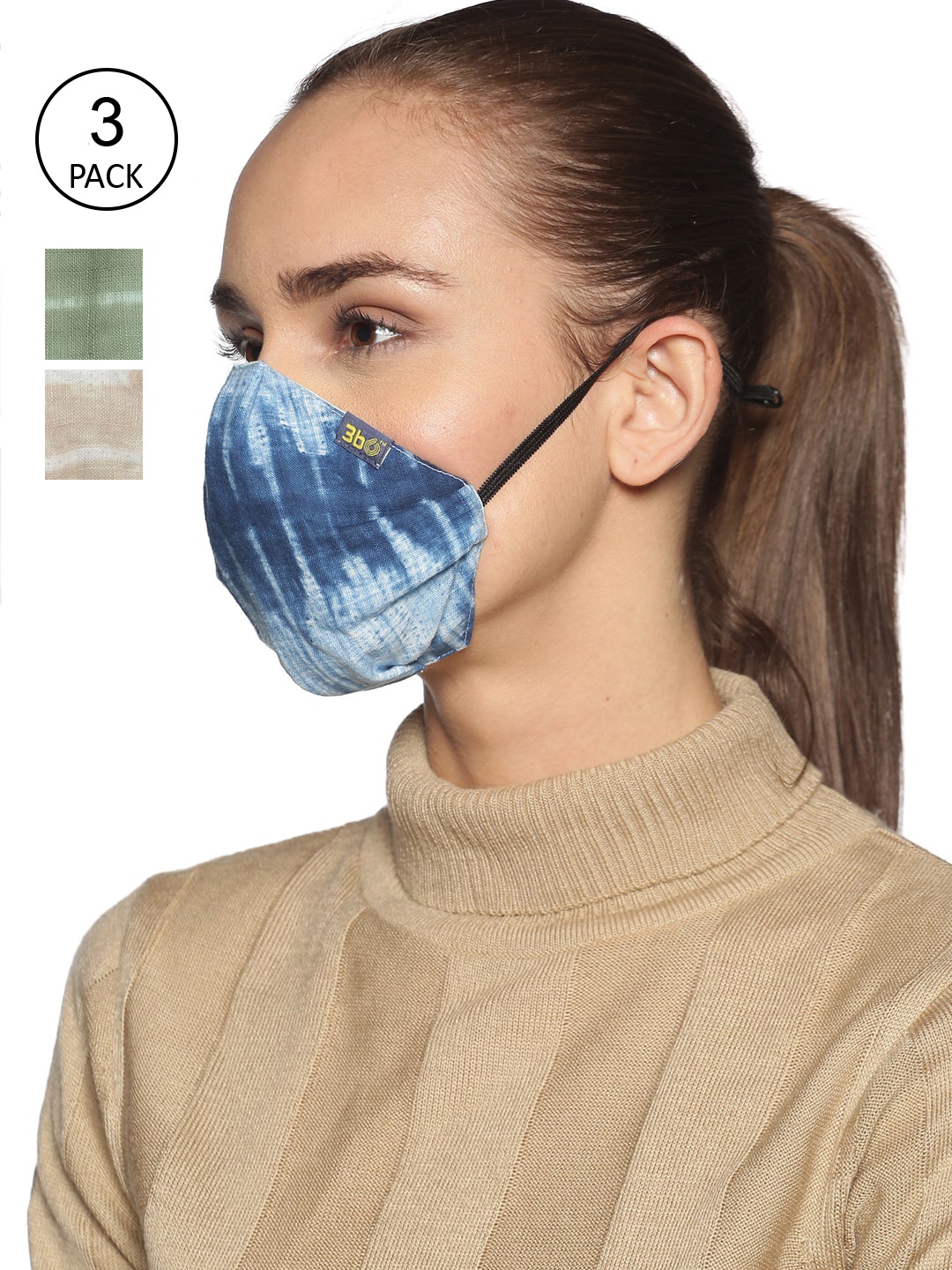 3BO Women Pack Of 3 Printed 3-ply Reusable Breathable Anti Heat Anti Dust Face Masks, Blue
3BO Women Pack Of 3 Printed 3-ply Reusable Breathable Anti Heat Anti Dust Face Masks, Blue