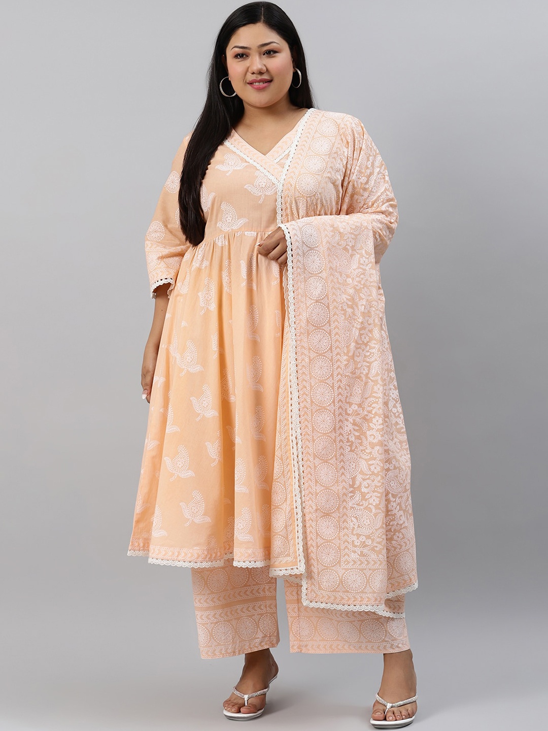 EXTRA LOVE BY LIBAS Women Orange Printed Anarkali Kurta with Palazzos & With Duaptta
EXTRA LOVE BY LIBAS Women Orange Printed Anarkali Kurta with Palazzos & With Duaptta