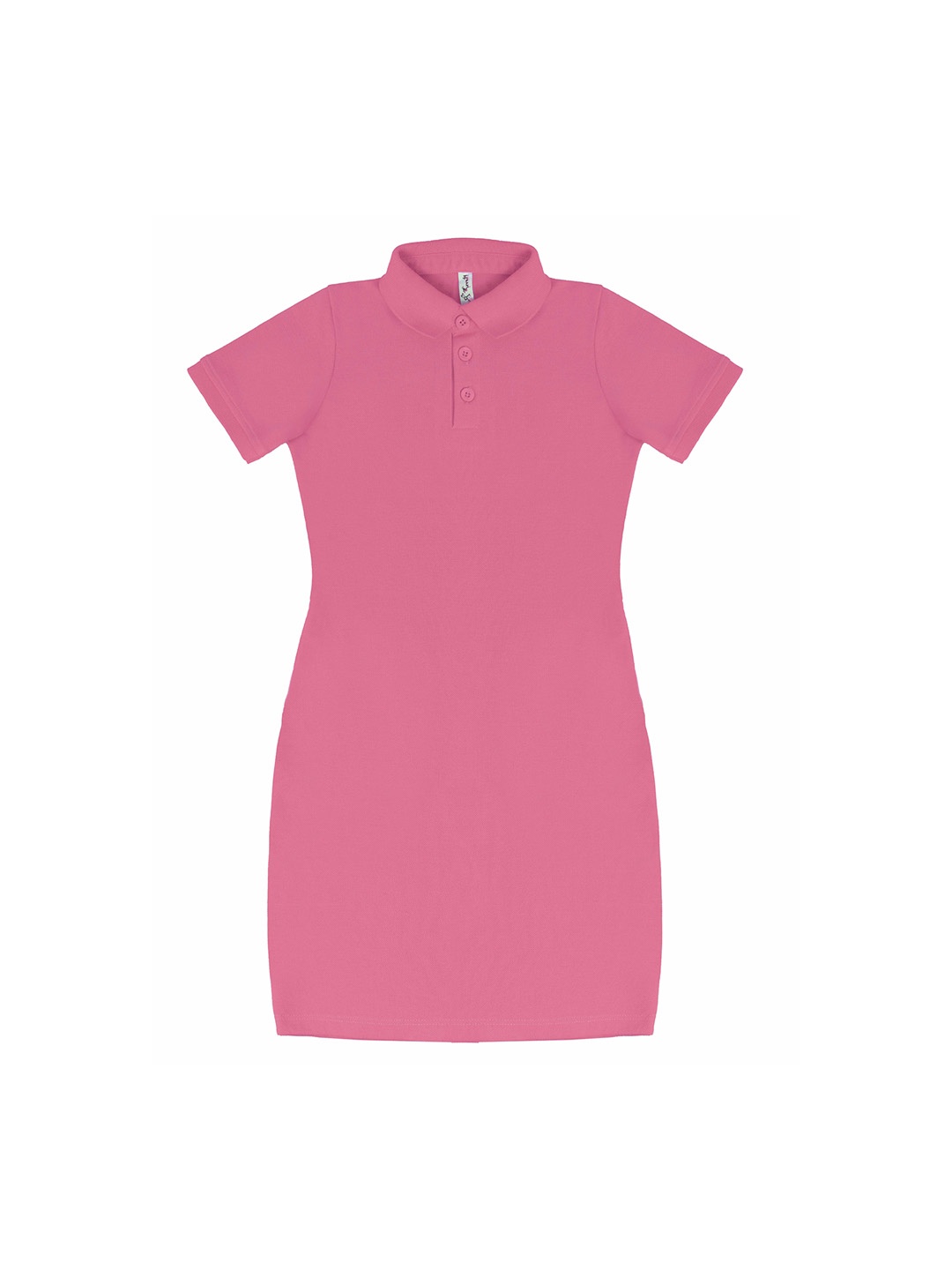 Hunny Bunny Girls Pink Solid Cotton Sheath Dress