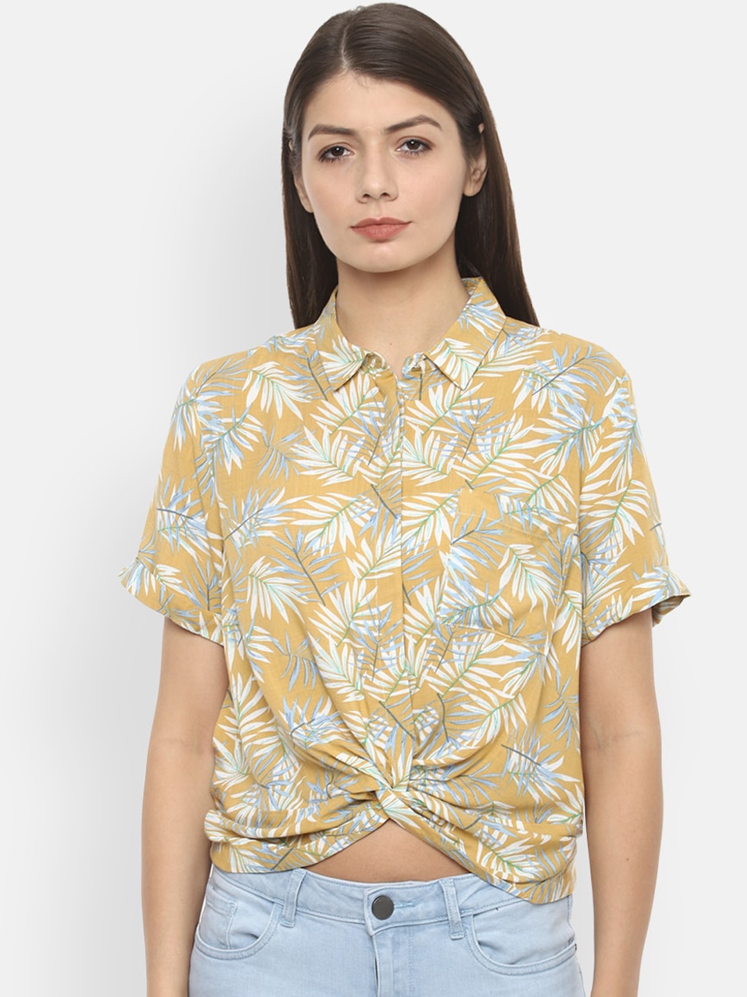 Van Heusen Woman Mustard Yellow & White Floral Print Twisted Tropical Shirt Style Crop Top
Van Heusen Woman Mustard Yellow & White Floral Print Twisted Tropical Shirt Style Crop Top
