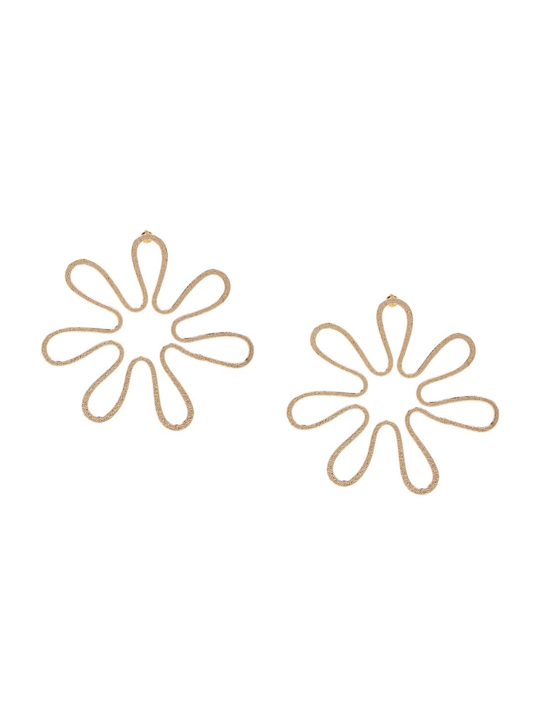 FOREVER 21 Gold-Toned Floral Contemporary Studs