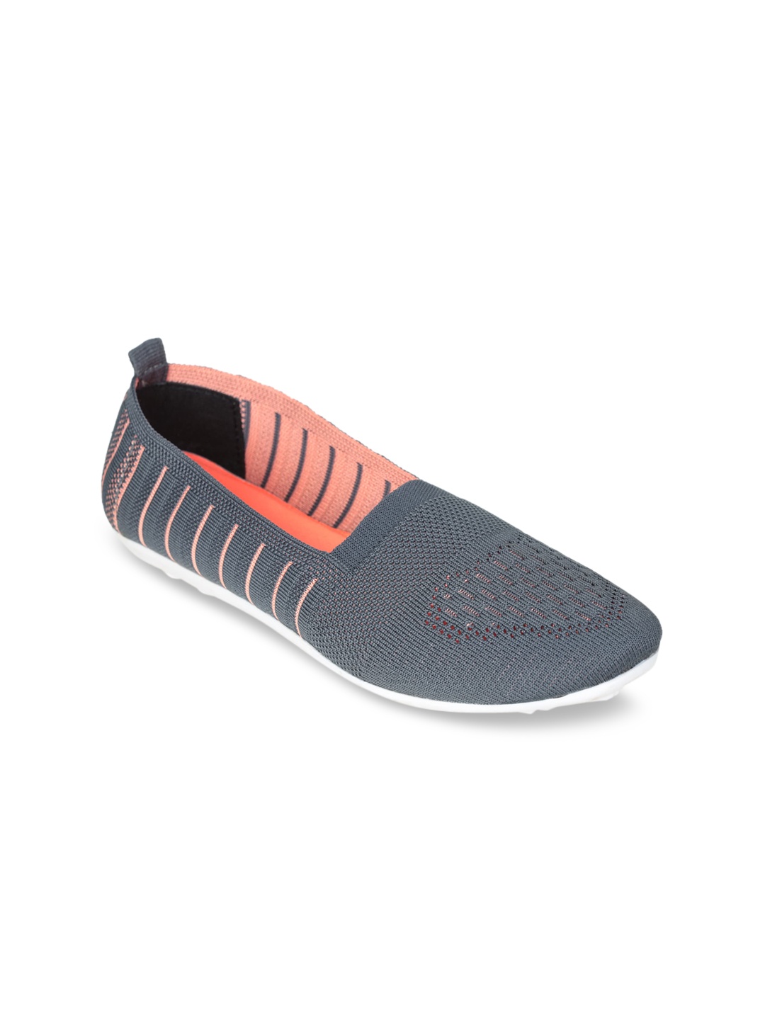 Liberty Women Grey Woven Design Slip-On Sneakers