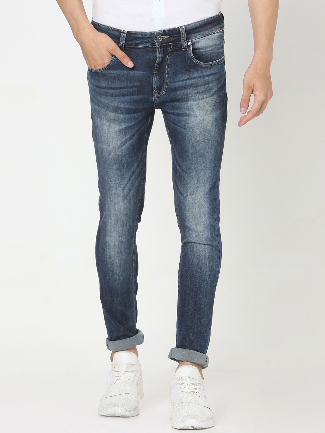 SPYKAR Men Blue Skinny Fit Low-Rise Clean Look Jeans