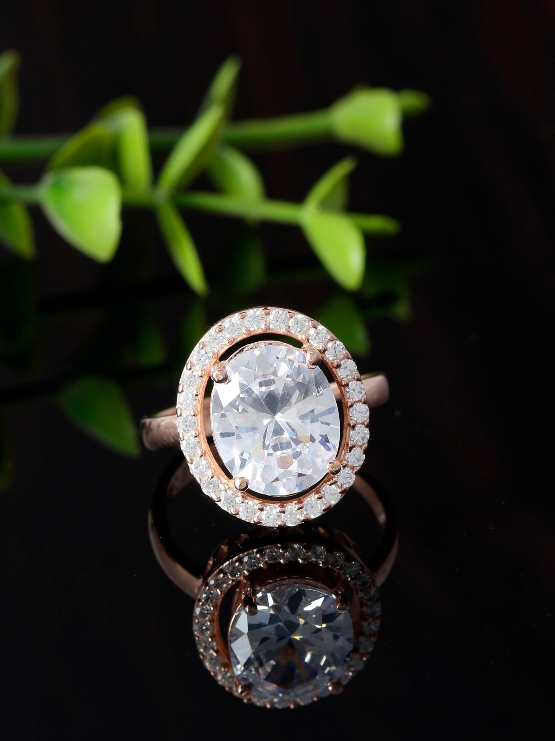 GIVA 925 Sterling Silver Rose Gold-Plated CZ-Studded Adjustable Solitaire Finger Ring
GIVA 925 Sterling Silver Rose Gold-Plated CZ-Studded Adjustable Solitaire Finger Ring