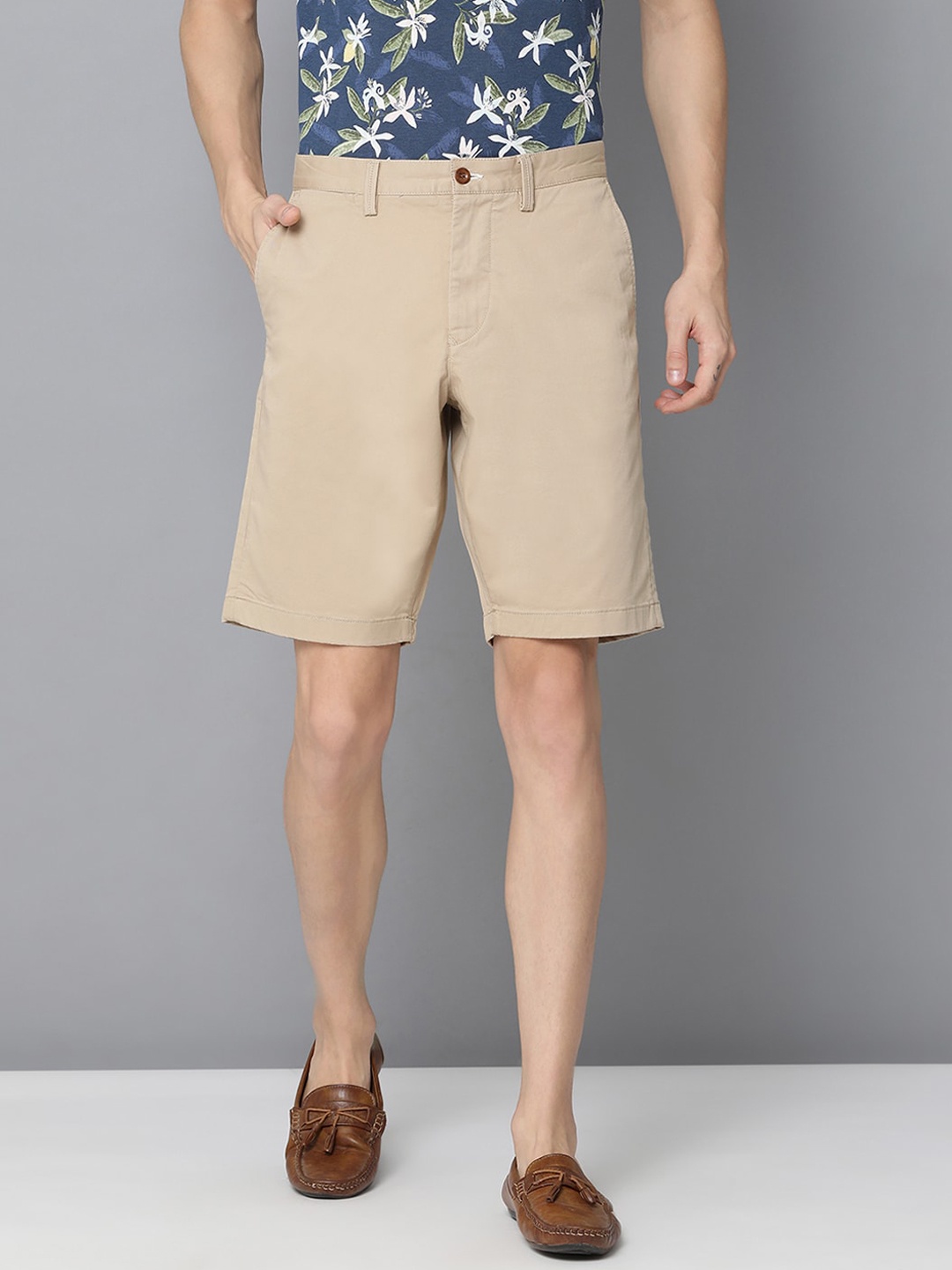 GANT Men Beige Solid Regular Fit Cotton Regular Shorts