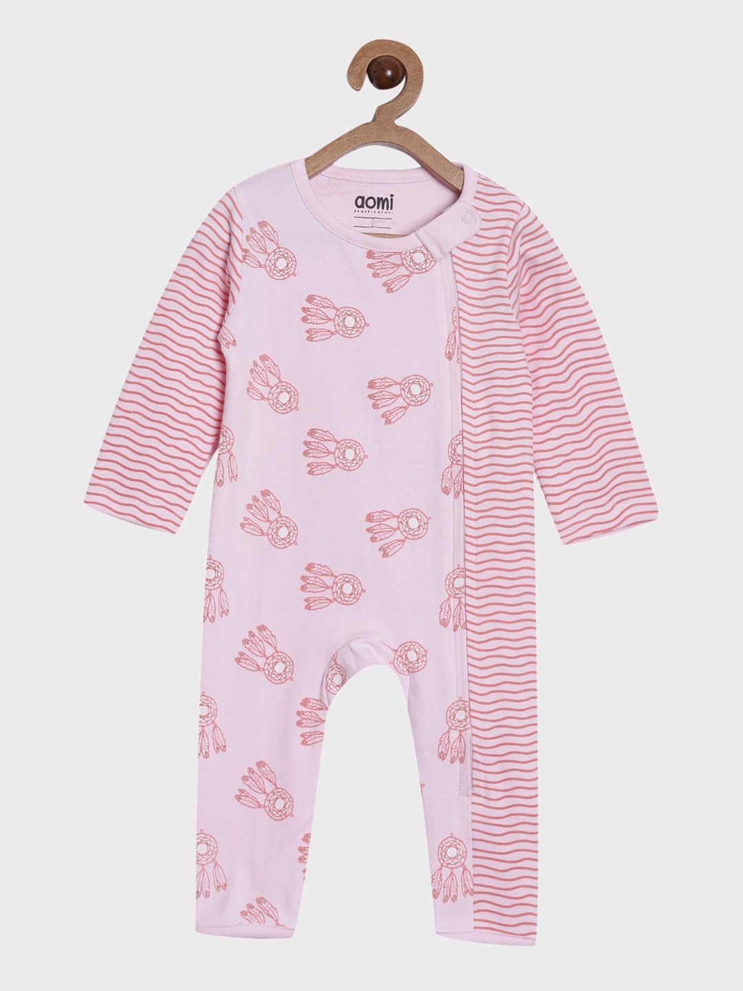 Aomi Kids Pink Printed Romper