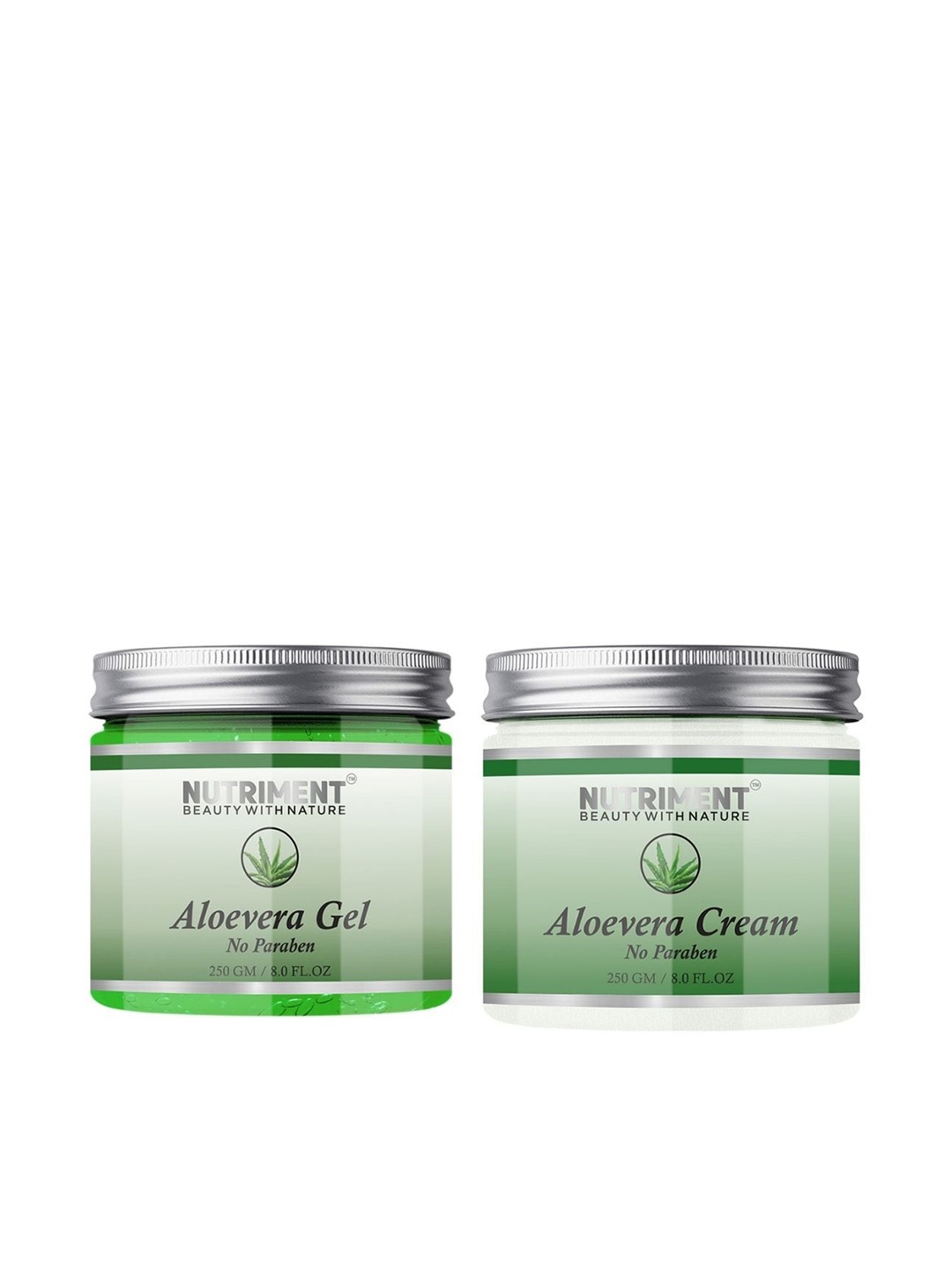 Nutriment Aloevera Gel & cream, 250gm (Combo of 2), Transparent