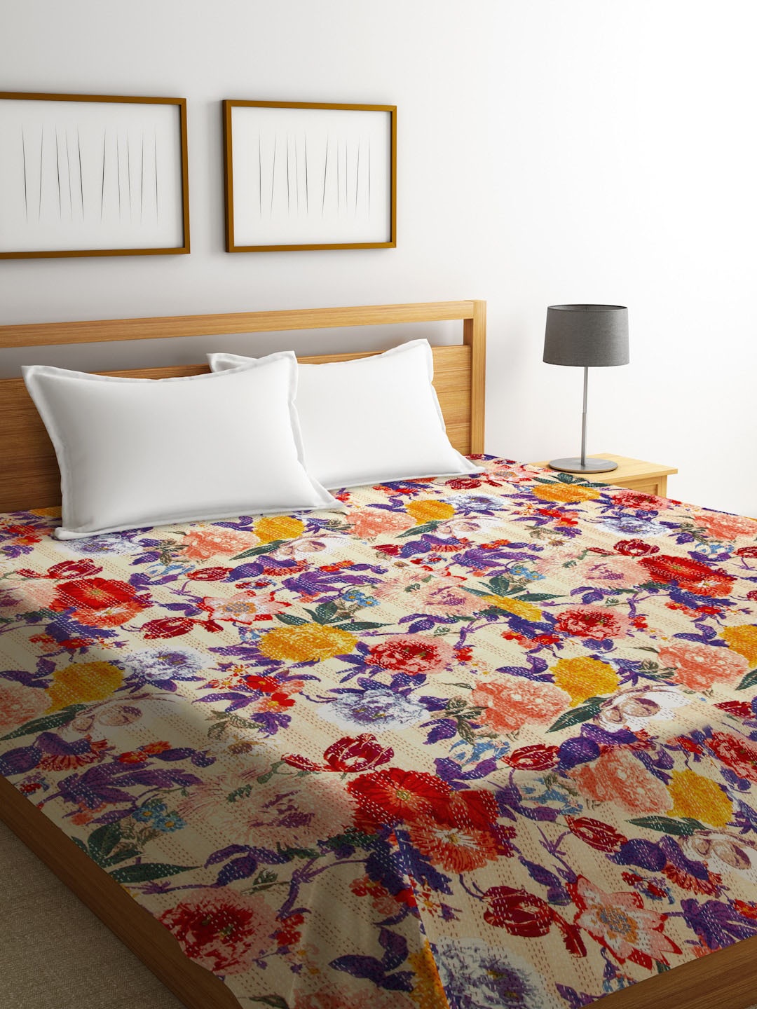 Rajasthan Decor Beige & Red Floral Block Printed Cotton Jaipuri Kantha Handmade Double Bed Cover
Rajasthan Decor Beige & Red Floral Block Printed Cotton Jaipuri Kantha Handmade Double Bed Cover