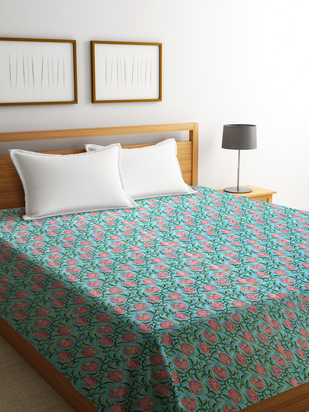 Rajasthan Blue & Pink Floral Kantha Block Printed Sustainable Cotton Double Bed Cover
Rajasthan Blue & Pink Floral Kantha Block Printed Sustainable Cotton Double Bed Cover