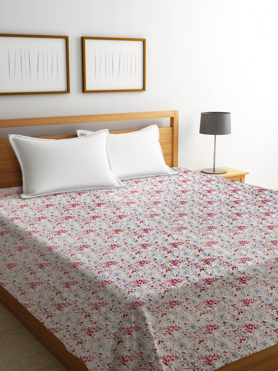 Rajasthan Decor White & Pink Jaipuri Kantha Print Cotton Sustainable Double Bed Cover
Rajasthan Decor White & Pink Jaipuri Kantha Print Cotton Sustainable Double Bed Cover