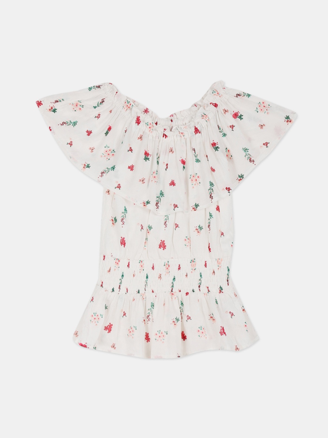 Cherokee Off White & Red Floral Printed Off-Shoulder Flutter Sleeves Cinched Waist Top
Cherokee Off White & Red Floral Printed Off-Shoulder Flutter Sleeves Cinched Waist Top