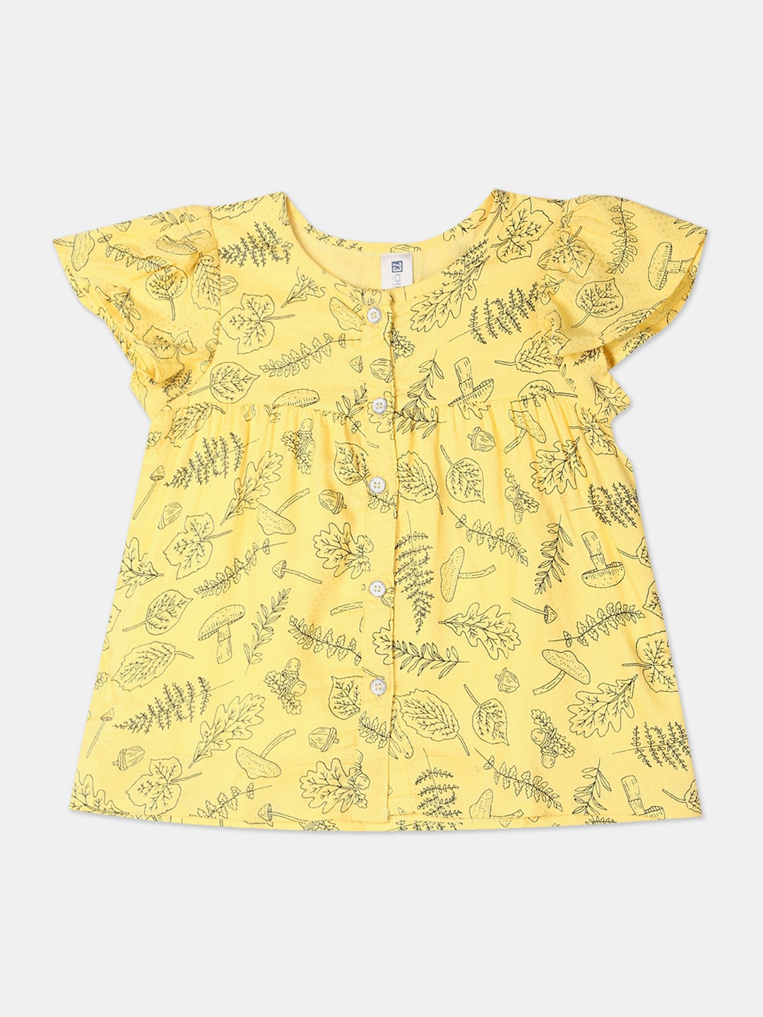 Cherokee Yellow Floral Printed Regular Top