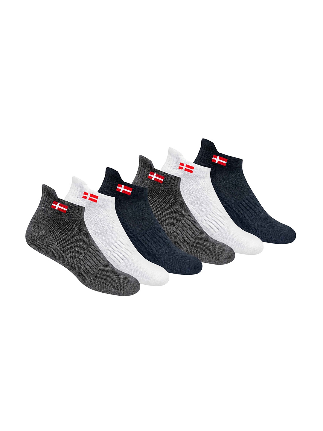 KOPNHAGN Men Pack Of 6 Assorted Athletic Combed Cotton Cushion Ankle-Length Socks With Sports Tab
KOPNHAGN Men Pack Of 6 Assorted Athletic Combed Cotton Cushion Ankle-Length Socks With Sports Tab
